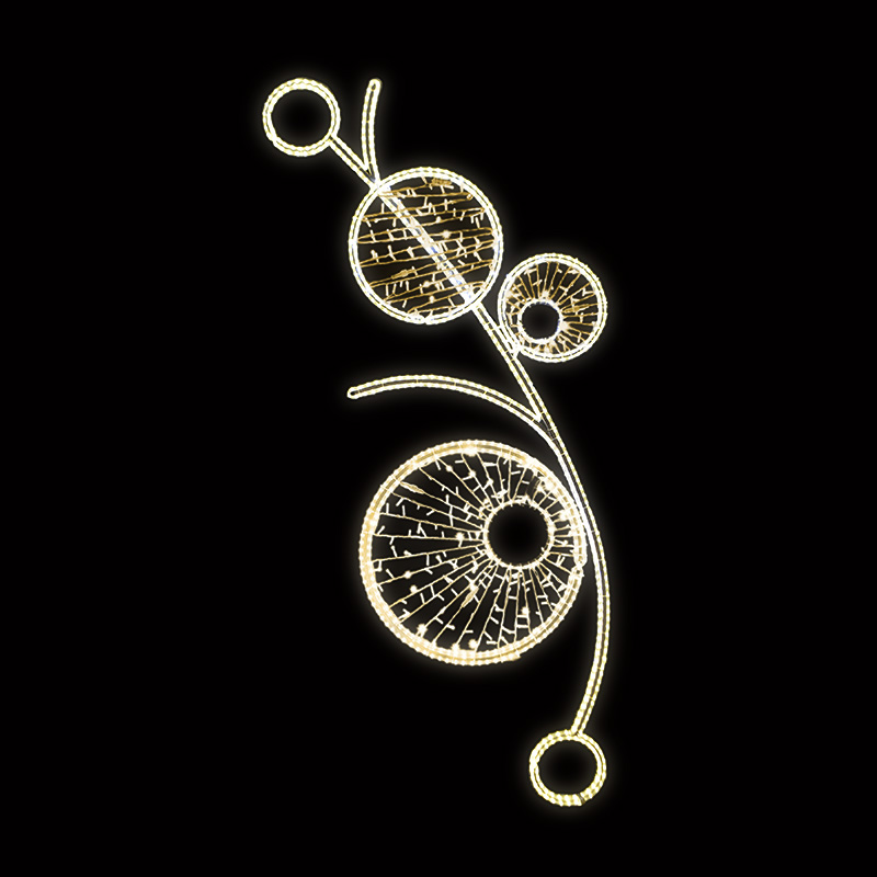 Světelný Dekor kruhy s výpletem LED 1051 - 268 x 124 cm