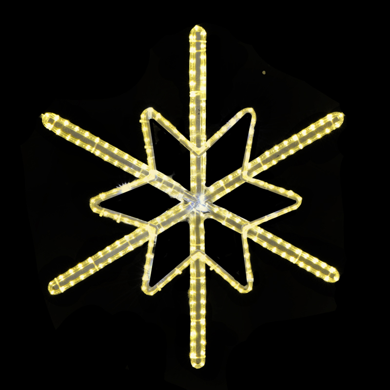 Hvězda s vločkou střední dekorace LED 1472 - 94 x 89 cm