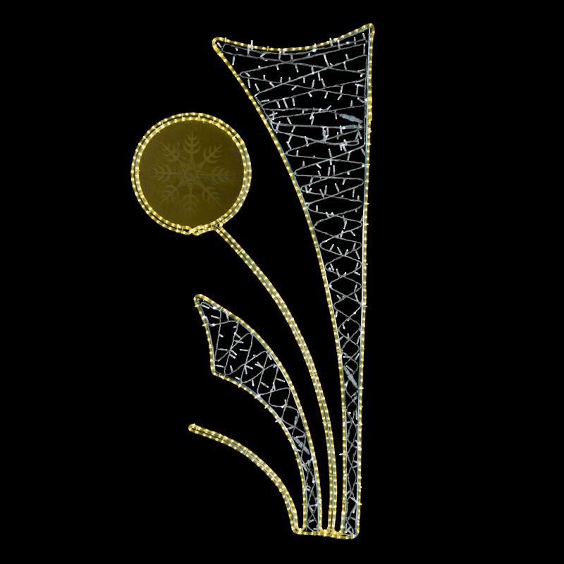 Světelný Dekor kruh v listech střední LED 1222 - 205 x 96 cm