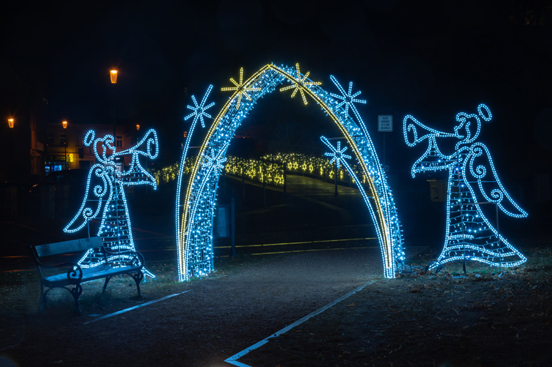 3D LED brána 2 díly s vločkami - N6/22 - 24 V - 276 x 271 cm