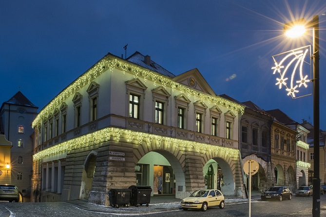 Světelný rampouch LED-RPLR-200 teplá bílá/čk 1m, 200 LED