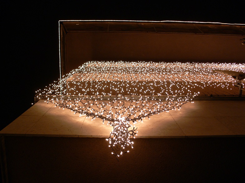 Světelný závěs LEDPLR-7620 teplá bílá/čk 7m, 1520 LED křížový konektor