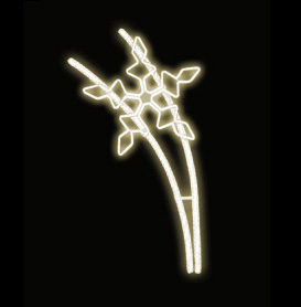 Světelný dekor Vločka pěticípá na prutech LED 6431 - 172 x 82 cm