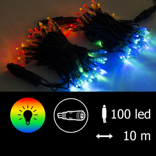 Světelný řetěz LED-PLR-100 multi/čk 10m, 100 LED