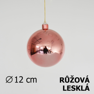 Koule 12 cm - růžová - lesklá