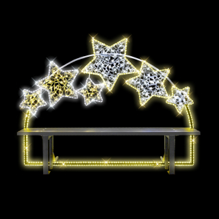 LED lavička s hvězdami 1141 - N7/23 - 24 V - 150 x 202 cm