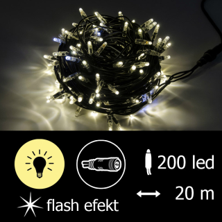 Světelný řetěz LED-PLR-F-200 teplá bílá-bílá/čk 20m, 200 LED